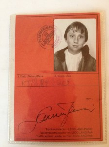 The front of my Legoland driving licence