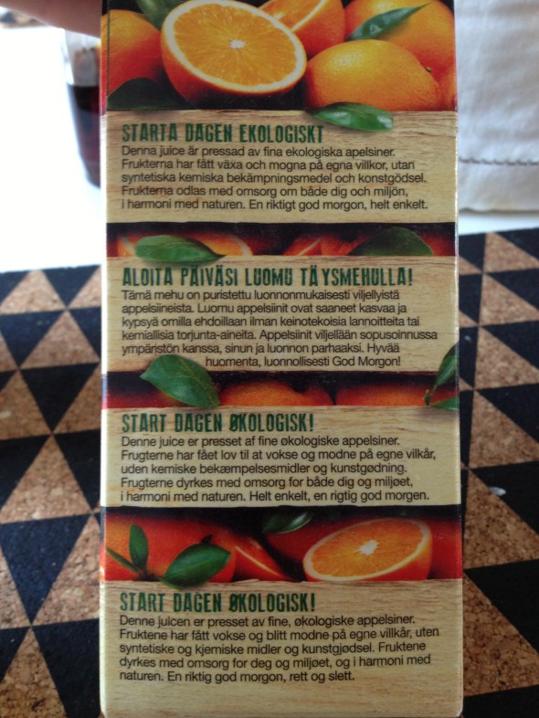 Educational orange juice